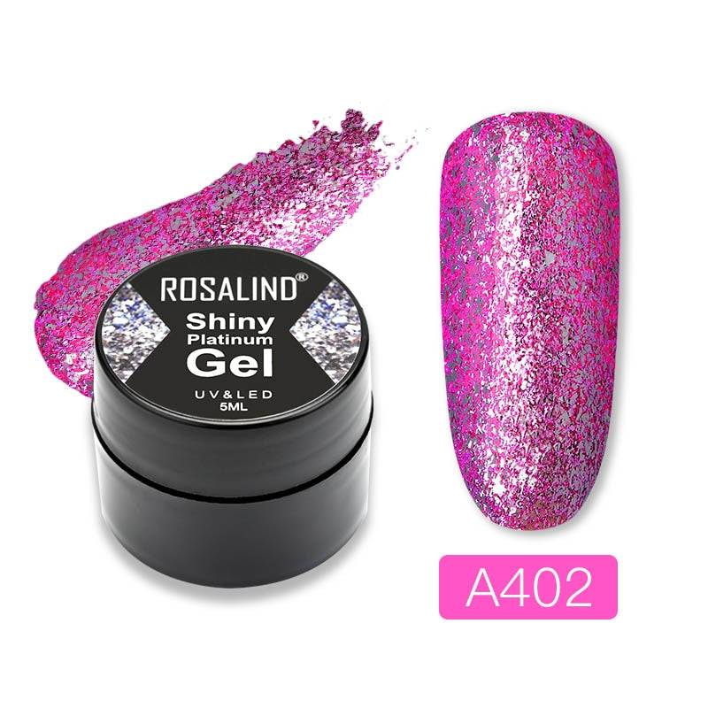 ROSALIND Gel Nail Polish Glitter Paint Hybrid Varnishes Shiny Top Base Coat For Nails Set Semi Permanent For Manicure Nail Art