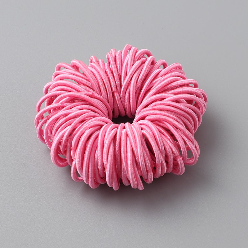 New 100pcs/lot Hair bands Girl Candy Color Elastic Rubber Band Hair band Child Baby Headband Scrunchie Hair Accessories for hair