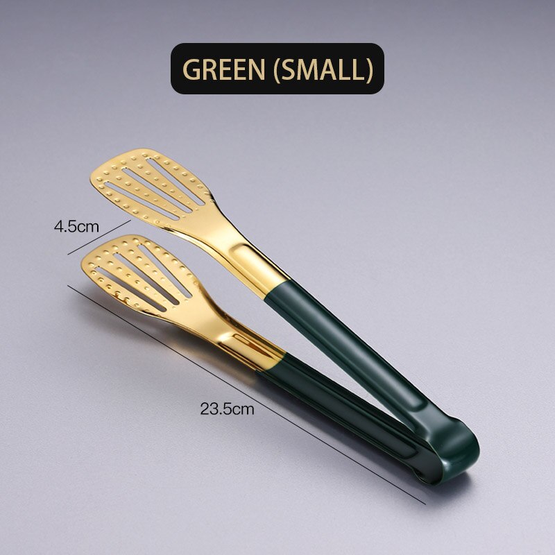 WORTHBUY Gold Stainless Steel Food Tongs Non-Slip Serving Tongs For BBQ Meat Salad Bread Kitchen Accessories Cooking Utensils