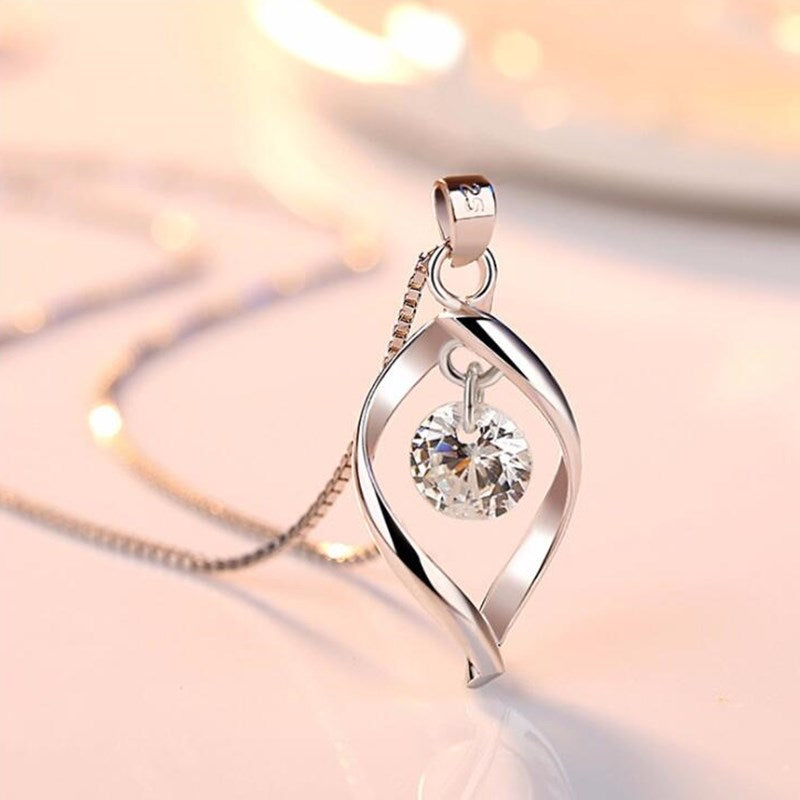 NEHZY S925 Stamp silver women&#39;s fashion new jewelry high quality crystal zircon retro simple pendant necklace long 45CM