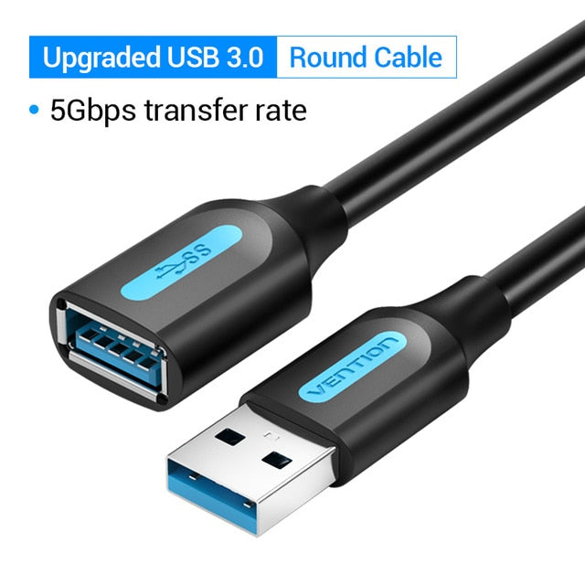 Vention USB 3.0 Extension Cable USB 3.0 2.0 Cable Extender Data Cord for PC Smart TV Xbox One SSD Fast Speed USB Cable Extension