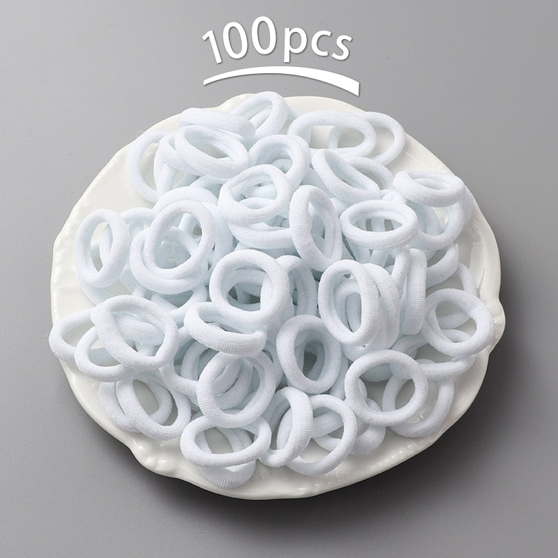 New 100pcs/lot Hair bands Girl Candy Color Elastic Rubber Band Hair band Child Baby Headband Scrunchie Hair Accessories for hair