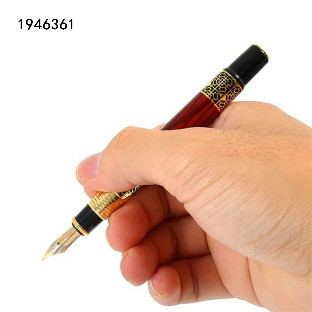 High quality 530 Golden carving Mahogany Business office School student office Supplies Fountain Pen New  Ink pen ink pen