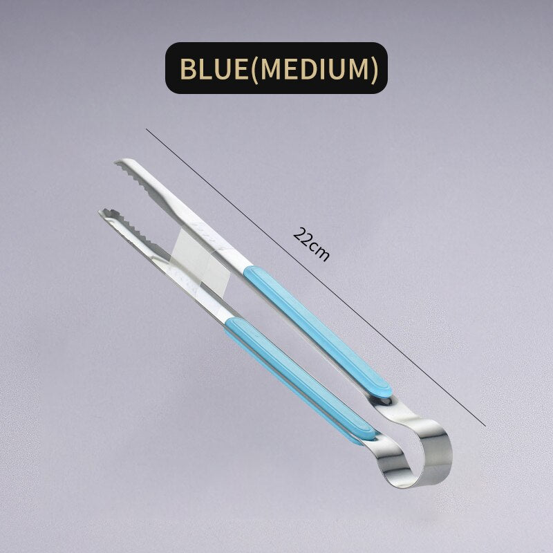 WORTHBUY Gold Stainless Steel Food Tongs Non-Slip Serving Tongs For BBQ Meat Salad Bread Kitchen Accessories Cooking Utensils