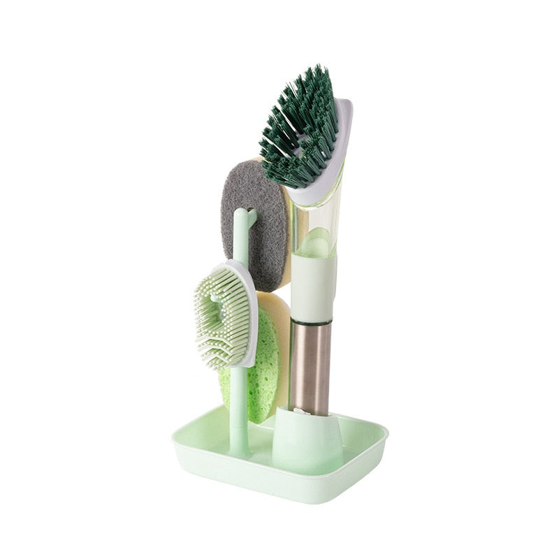 Cleaning brush multifunctional brush dish cleaning kitchen sponge long handle brush descaling decontamination brush pot.