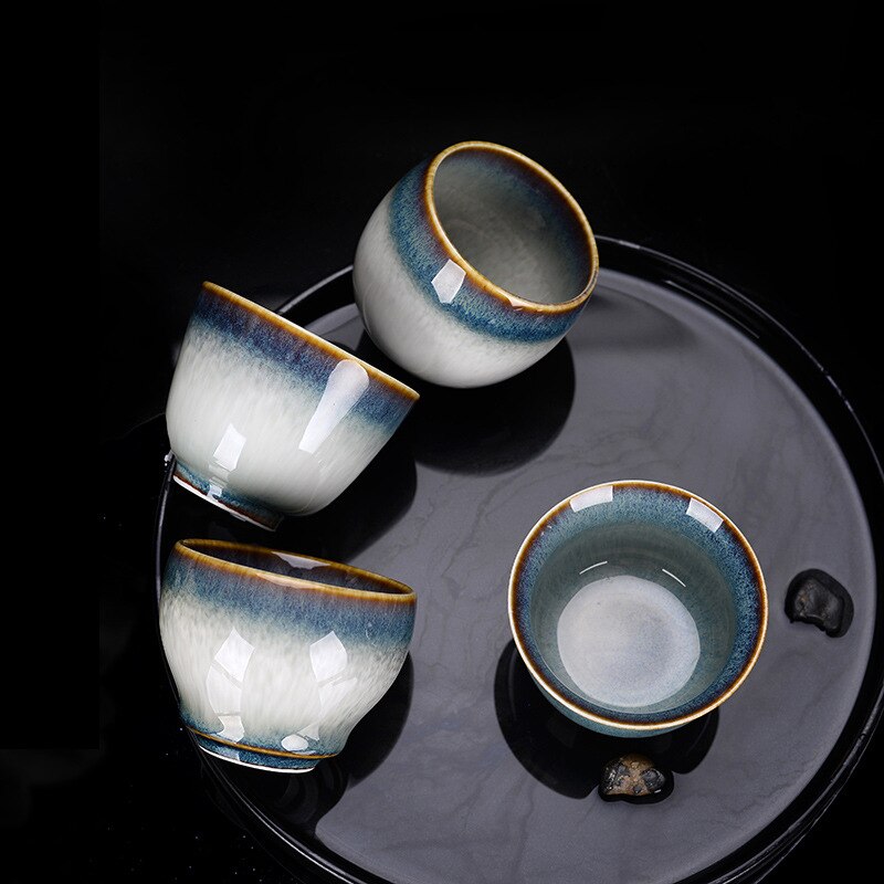 Kiln Baked Teacup Temmoku Glaze Brushed Siyao Change Master Cup Teacup Tea Ceramic Kung Fu Tea Cup