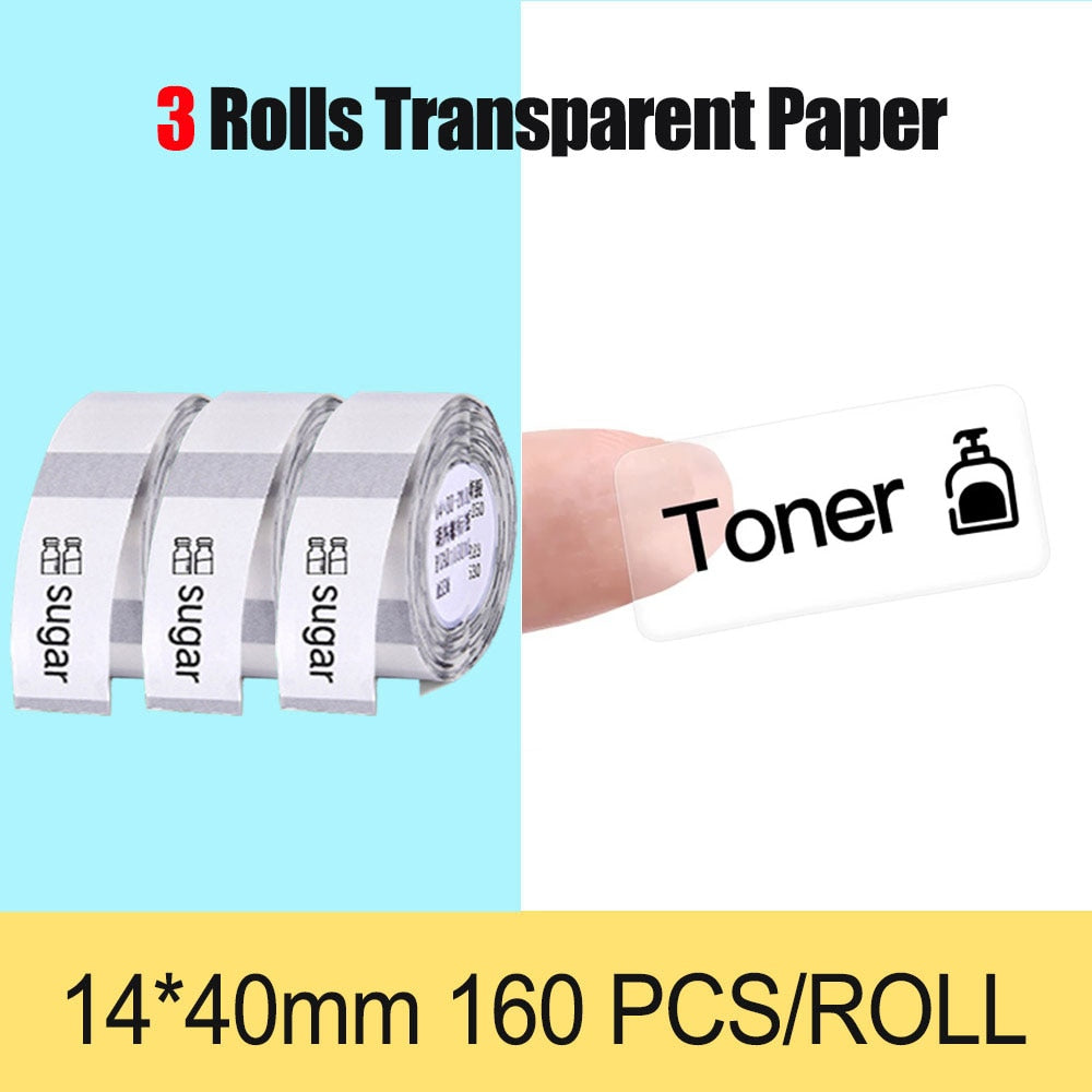 NiiMbot Thermal Transparent Paper Waterproof Oil Proof White Label Paper For D11 Portable Thermal Label Printer