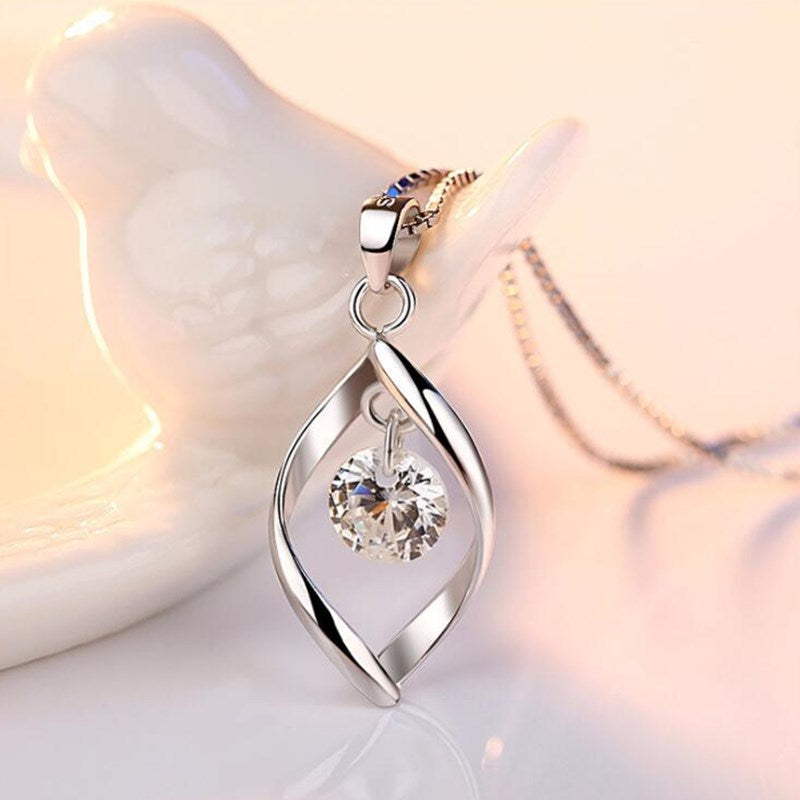 NEHZY S925 Stamp silver women&#39;s fashion new jewelry high quality crystal zircon retro simple pendant necklace long 45CM