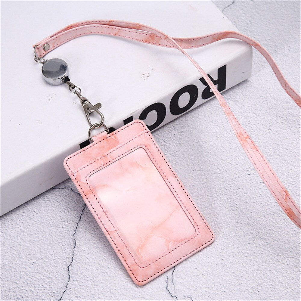 Card Holder Neck Strap with Lanyard Badge Holder Staff ID Card Bus ID Desk Organizer Stationary Office School Supplies