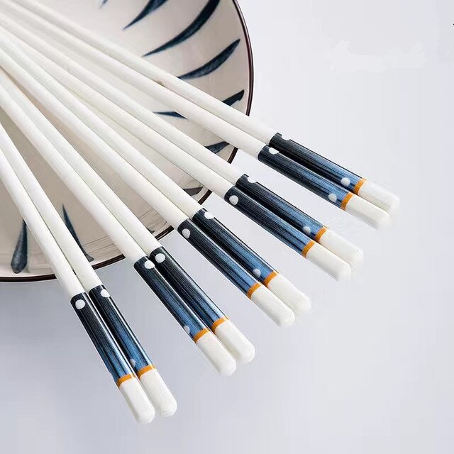 5Pair/Set Ceramic Japanese Style Chopsticks Bone Porcelain Long Chopsticks Sushi Chopstick Tableware Gifts