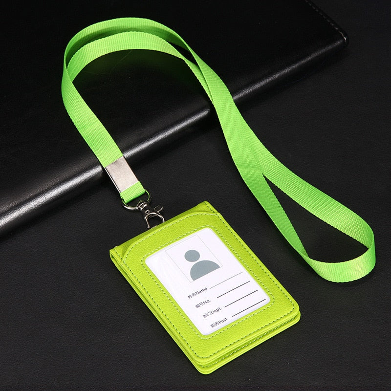 Card Holder Neck Strap with Lanyard Badge Holder Staff ID Card Bus ID Desk Organizer Stationary Office School Supplies