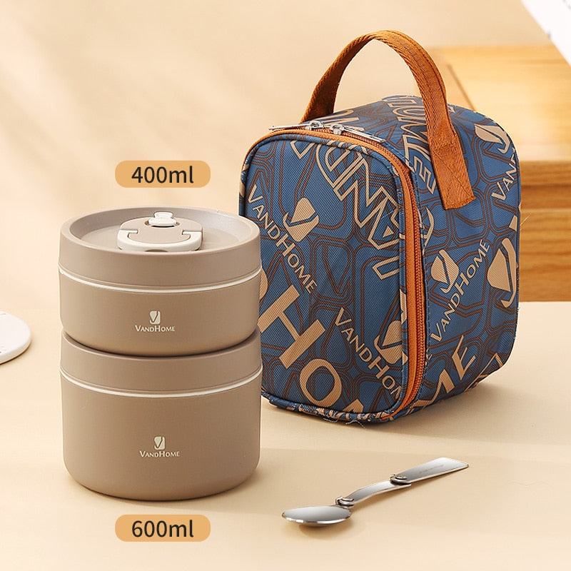 VandHome Thermal Lunch Box 18/8 Stainless Steel Bento Box Portable Leak-Proof Food Container For Kids School Picnic Food Box