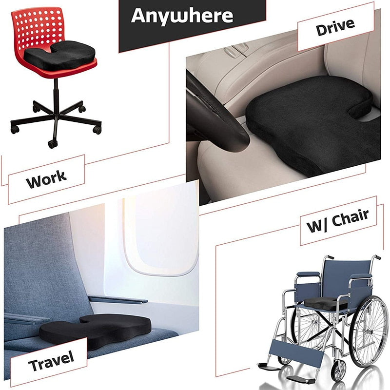 Car U-Shape Seat Cushion Cushion Coccyx Orthopedic Memory Foam U Seat Massage Chair Gel Cushion Pad