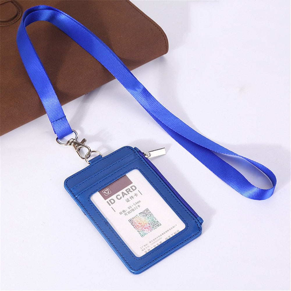 Card Holder Neck Strap with Lanyard Badge Holder Staff ID Card Bus ID Desk Organizer Stationary Office School Supplies