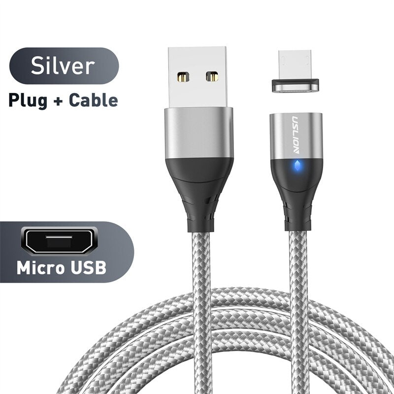 USLION 5A Magnetic Cable Micro USB Type C Fast Charging Phone  Data Wire Magnet Charger For iPhone 13 12 Pro Max Samsung Xiaomi