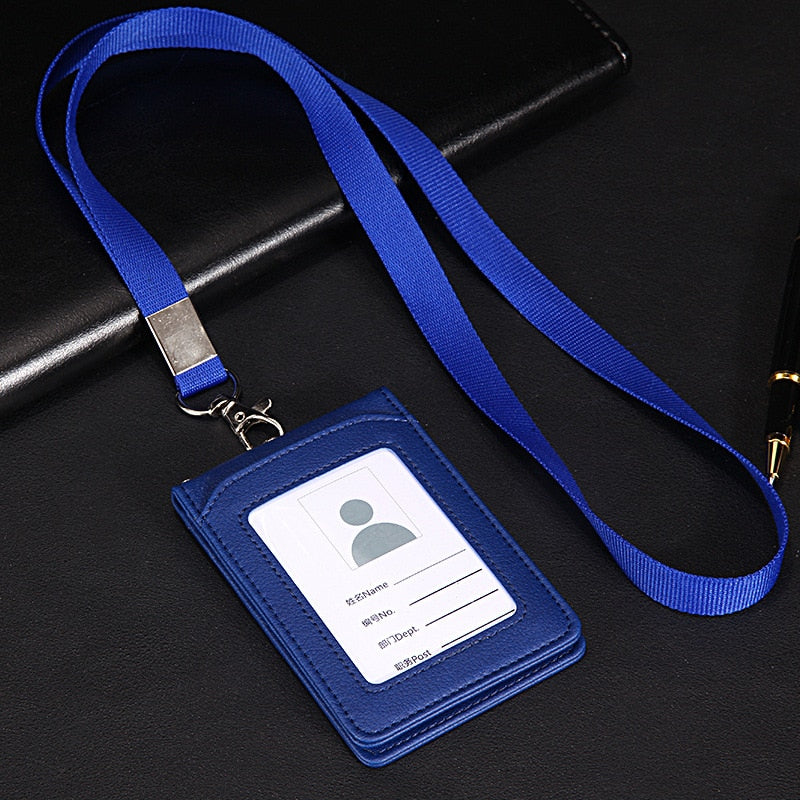 Card Holder Neck Strap with Lanyard Badge Holder Staff ID Card Bus ID Desk Organizer Stationary Office School Supplies