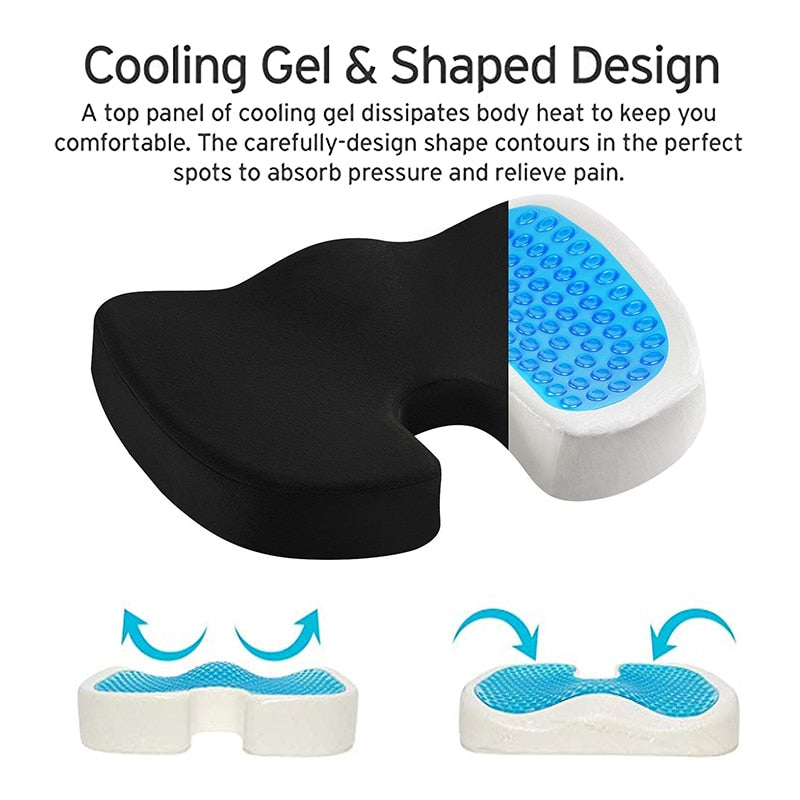 Car U-Shape Seat Cushion Cushion Coccyx Orthopedic Memory Foam U Seat Massage Chair Gel Cushion Pad