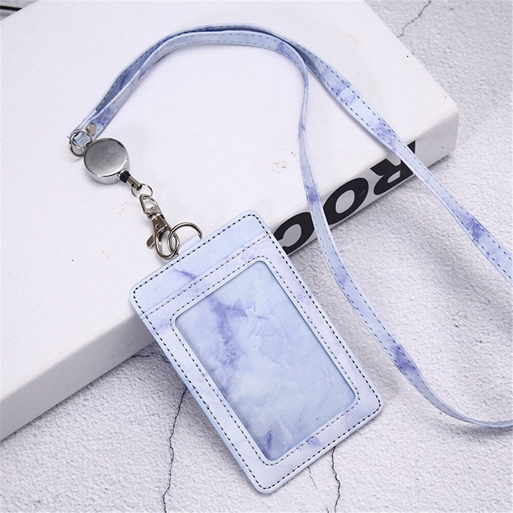 Card Holder Neck Strap with Lanyard Badge Holder Staff ID Card Bus ID Desk Organizer Stationary Office School Supplies