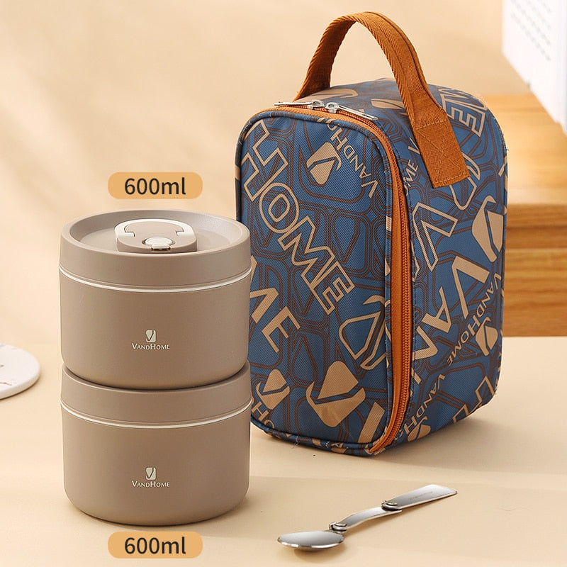 VandHome Thermal Lunch Box 18/8 Stainless Steel Bento Box Portable Leak-Proof Food Container For Kids School Picnic Food Box