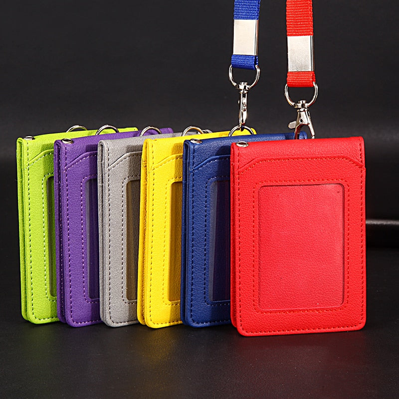 Card Holder Neck Strap with Lanyard Badge Holder Staff ID Card Bus ID Desk Organizer Stationary Office School Supplies