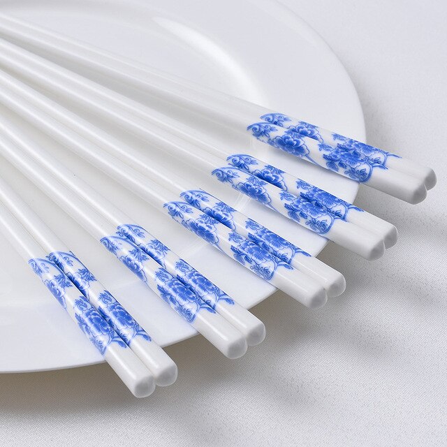 5Pair/Set Ceramic Japanese Style Chopsticks Bone Porcelain Long Chopsticks Sushi Chopstick Tableware Gifts