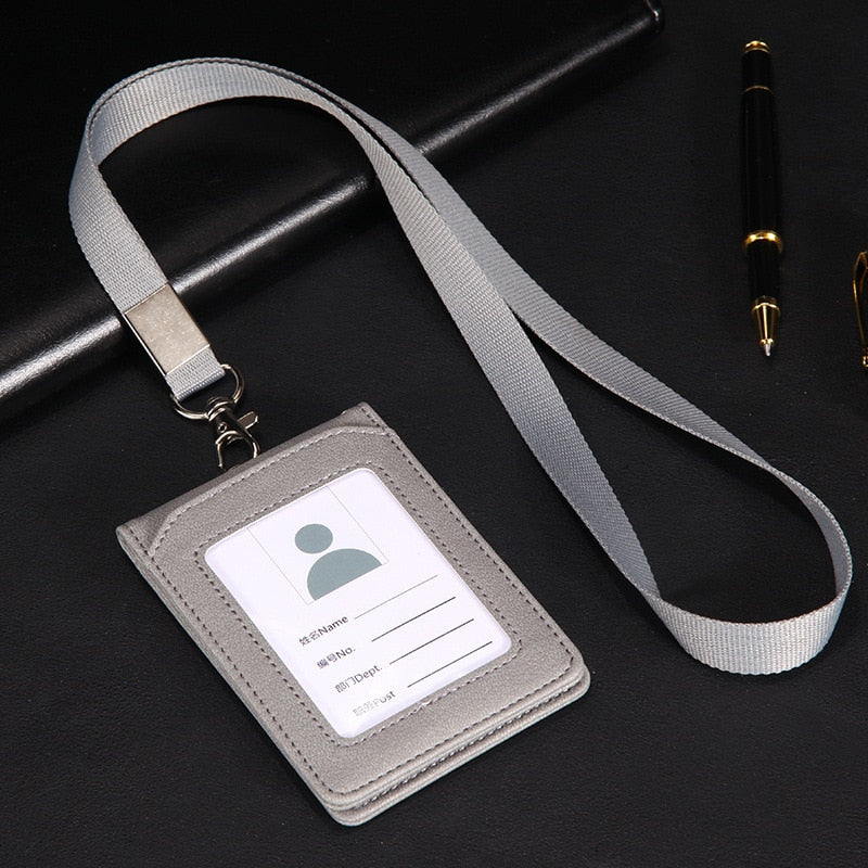 Card Holder Neck Strap with Lanyard Badge Holder Staff ID Card Bus ID Desk Organizer Stationary Office School Supplies