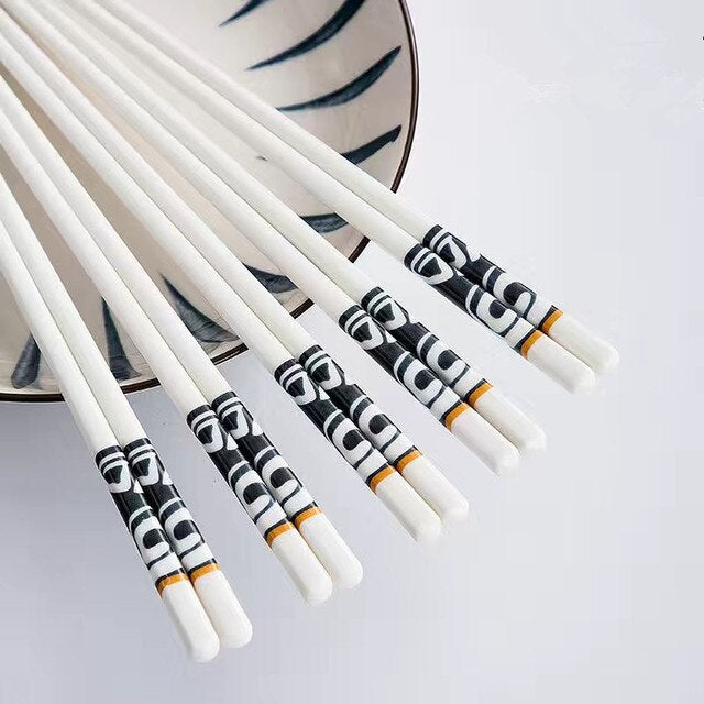 5Pair/Set Ceramic Japanese Style Chopsticks Bone Porcelain Long Chopsticks Sushi Chopstick Tableware Gifts