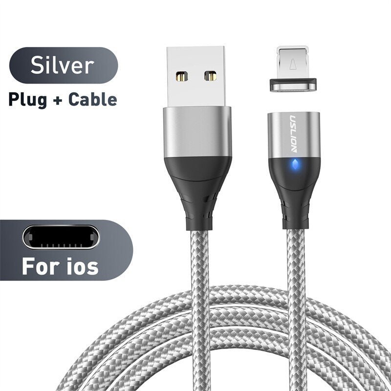 USLION 5A Magnetic Cable Micro USB Type C Fast Charging Phone  Data Wire Magnet Charger For iPhone 13 12 Pro Max Samsung Xiaomi