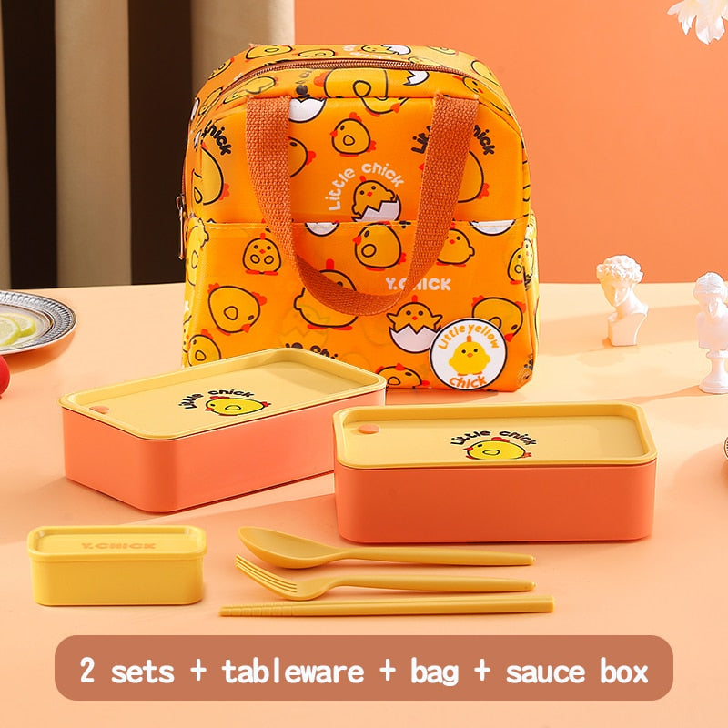 WORTHBUY Portable Lunch Box For Kids School Microwave Plastic Bento Box With Movable Compartments Salad Fruit Food Container Box