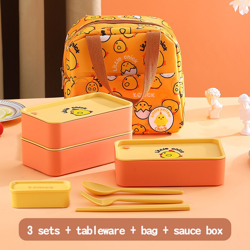 WORTHBUY Portable Lunch Box For Kids School Microwave Plastic Bento Box With Movable Compartments Salad Fruit Food Container Box