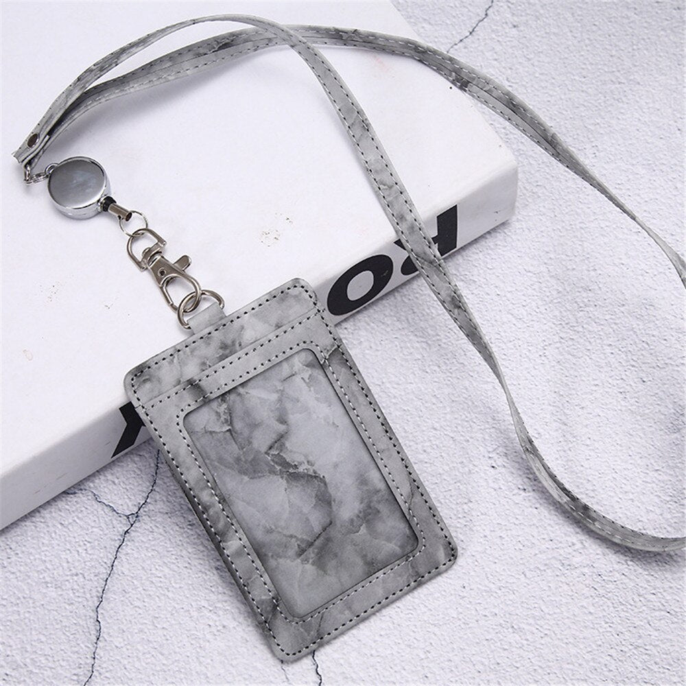 Card Holder Neck Strap with Lanyard Badge Holder Staff ID Card Bus ID Desk Organizer Stationary Office School Supplies