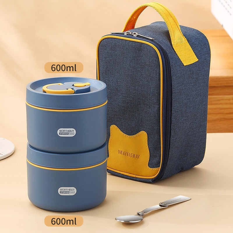 VandHome Thermal Lunch Box 18/8 Stainless Steel Bento Box Portable Leak-Proof Food Container For Kids School Picnic Food Box