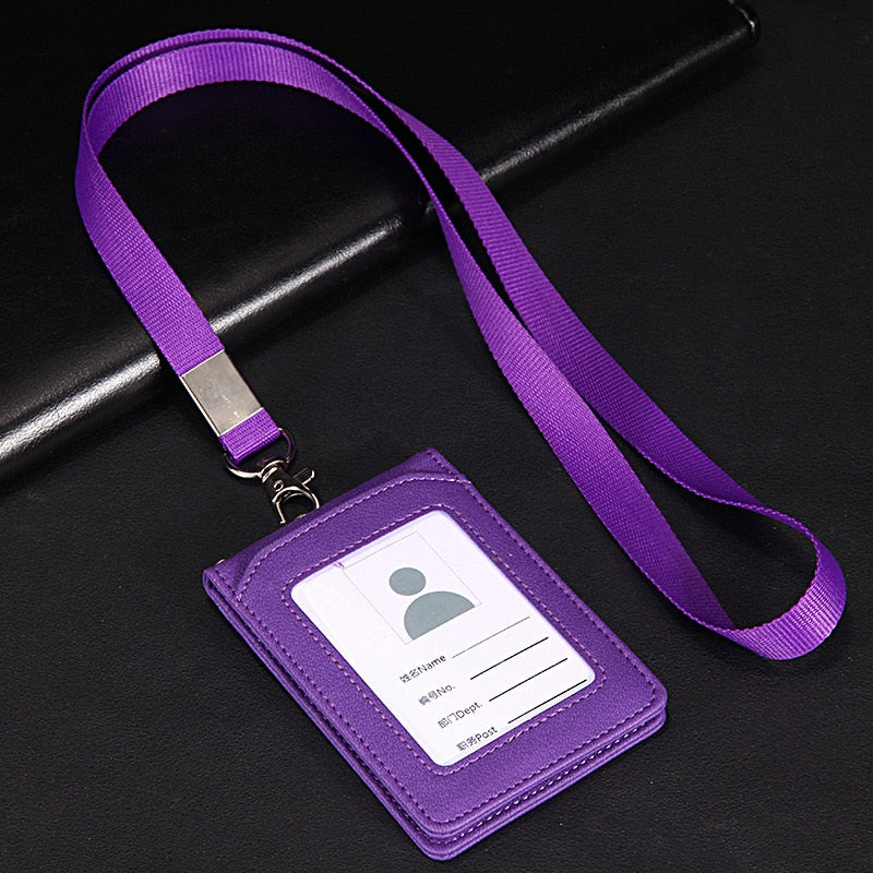 Card Holder Neck Strap with Lanyard Badge Holder Staff ID Card Bus ID Desk Organizer Stationary Office School Supplies