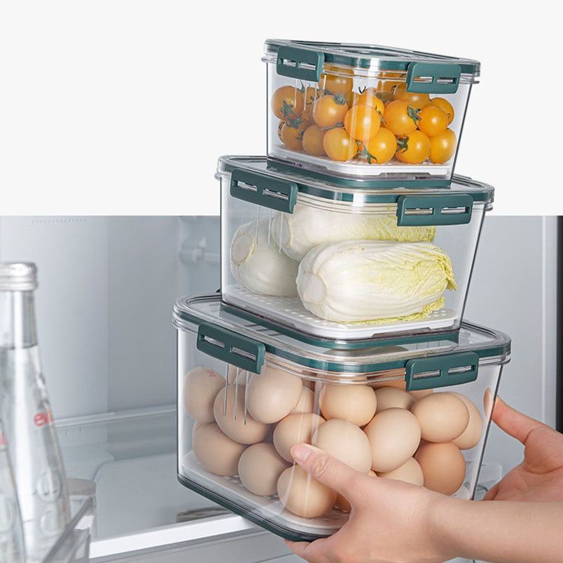 Refrigerator Storage Box Set Kitchen Storage Basket Container Fridge Storage Box Fresh Kitchen Organizer Vegetable Fruit Boxes