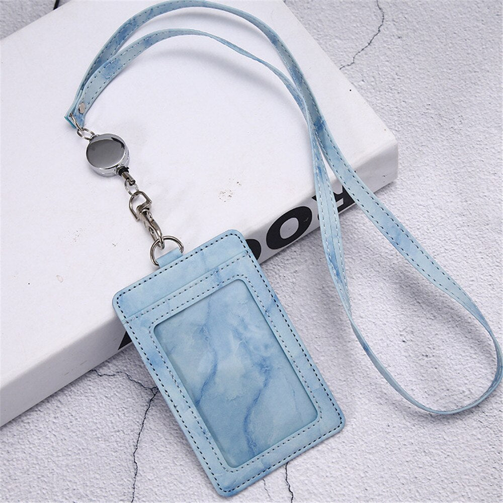 Card Holder Neck Strap with Lanyard Badge Holder Staff ID Card Bus ID Desk Organizer Stationary Office School Supplies