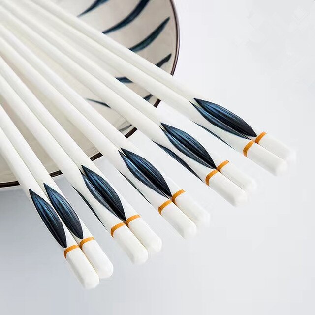 5Pair/Set Ceramic Japanese Style Chopsticks Bone Porcelain Long Chopsticks Sushi Chopstick Tableware Gifts