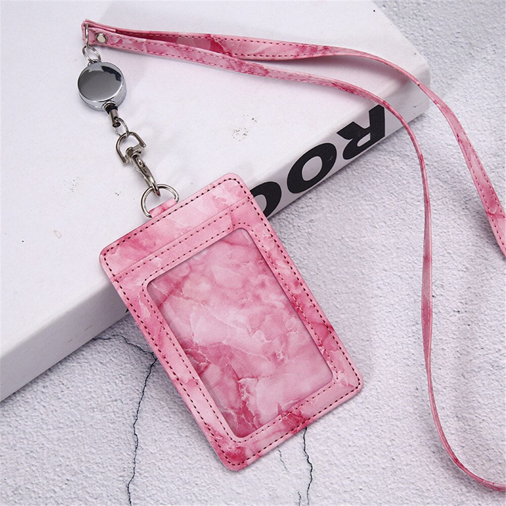 Card Holder Neck Strap with Lanyard Badge Holder Staff ID Card Bus ID Desk Organizer Stationary Office School Supplies