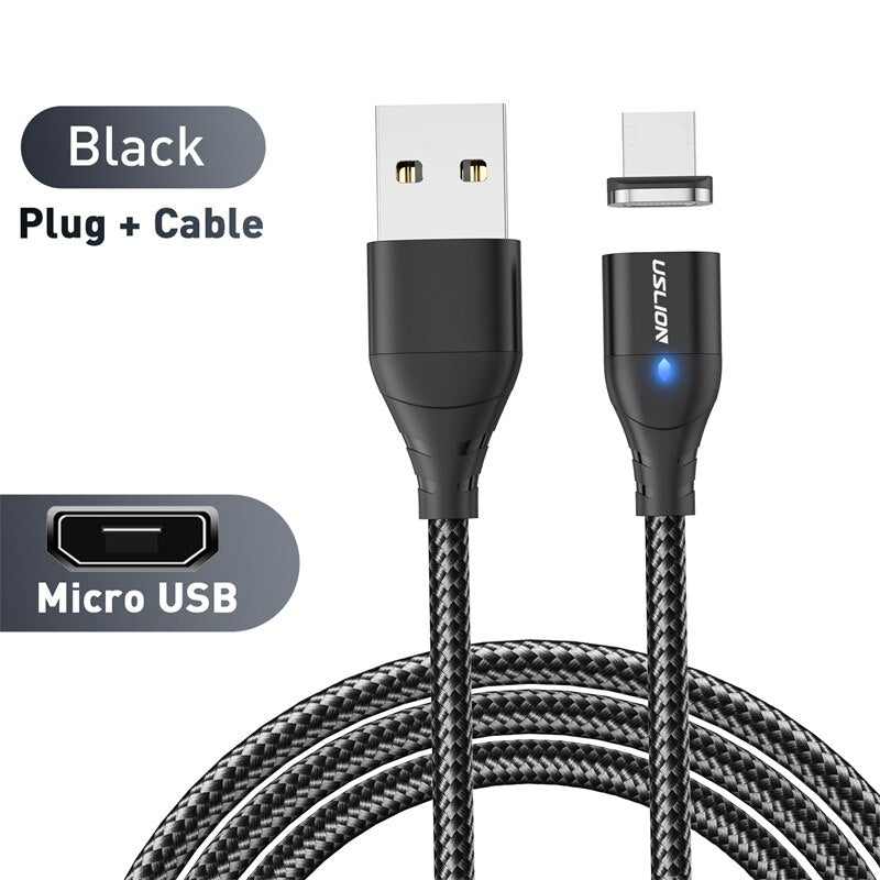 USLION 5A Magnetic Cable Micro USB Type C Fast Charging Phone  Data Wire Magnet Charger For iPhone 13 12 Pro Max Samsung Xiaomi