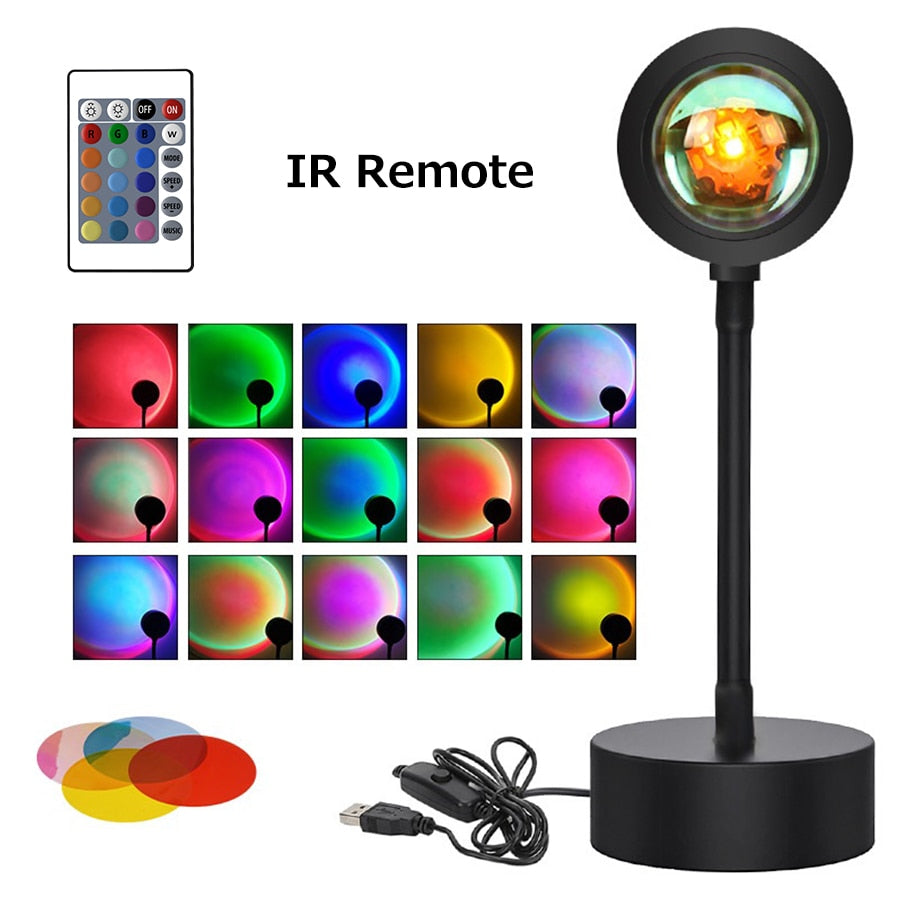 Smart Bluetooth Sunset Projection Lamp Sunset Projector Night Light APP Remote Led Lights for Room Decoration Photography Gifts